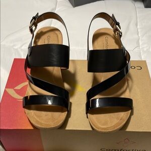 Comfortiva Women's Black Sandals